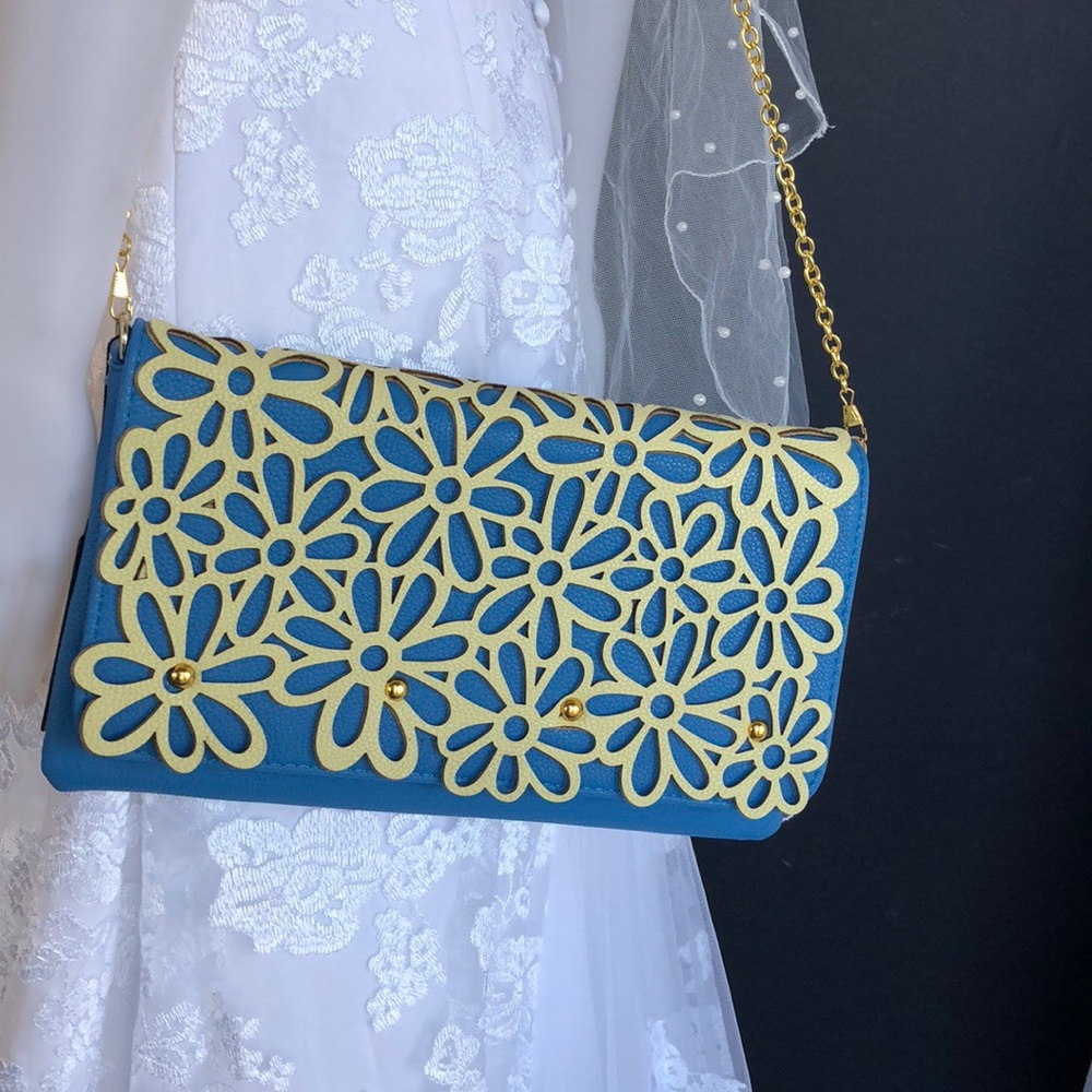 New Blue / Custard Flower Bag